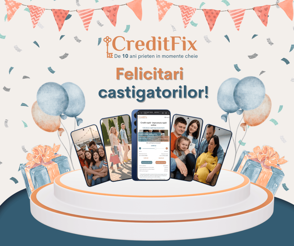 CreditFix sarbatoreste 10 ani cu 10 telefoane mobile cadou